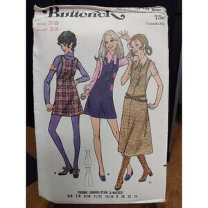 Vintage Butterick Pattern 5868 Young Junior/Teen & Misses'‎ Jumper (1970)